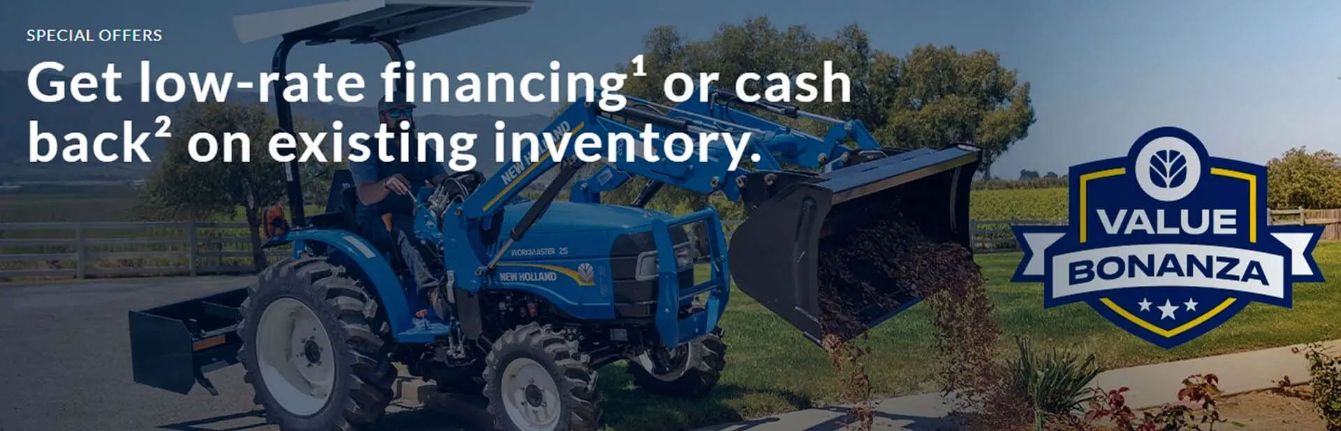 New Holland - Get low-rate financing or cash back on existing inventory